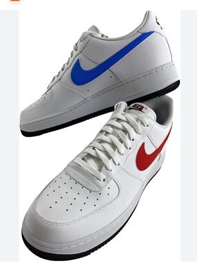 MENS Nike Air Force 1 Low White Red Blue Size 7 F42